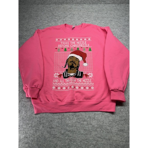 Jerzees Other - Twas The Nizzle Before Chrismizzle Sweatshirt Mens Medium Jerzees Funny Xmas